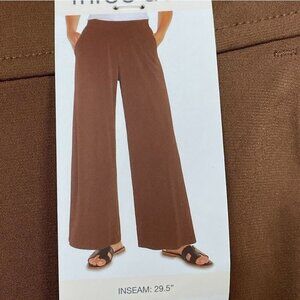 Three Dots Brown Wide-Leg Pants Inseam 29.5” Size S d0955